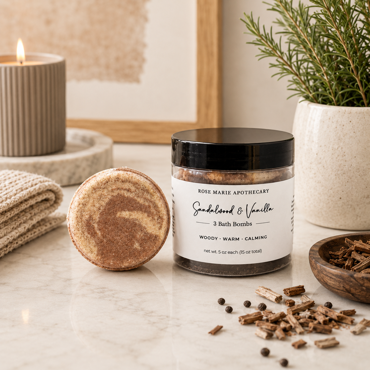 Sandalwood and Vanilla Bath Bomb