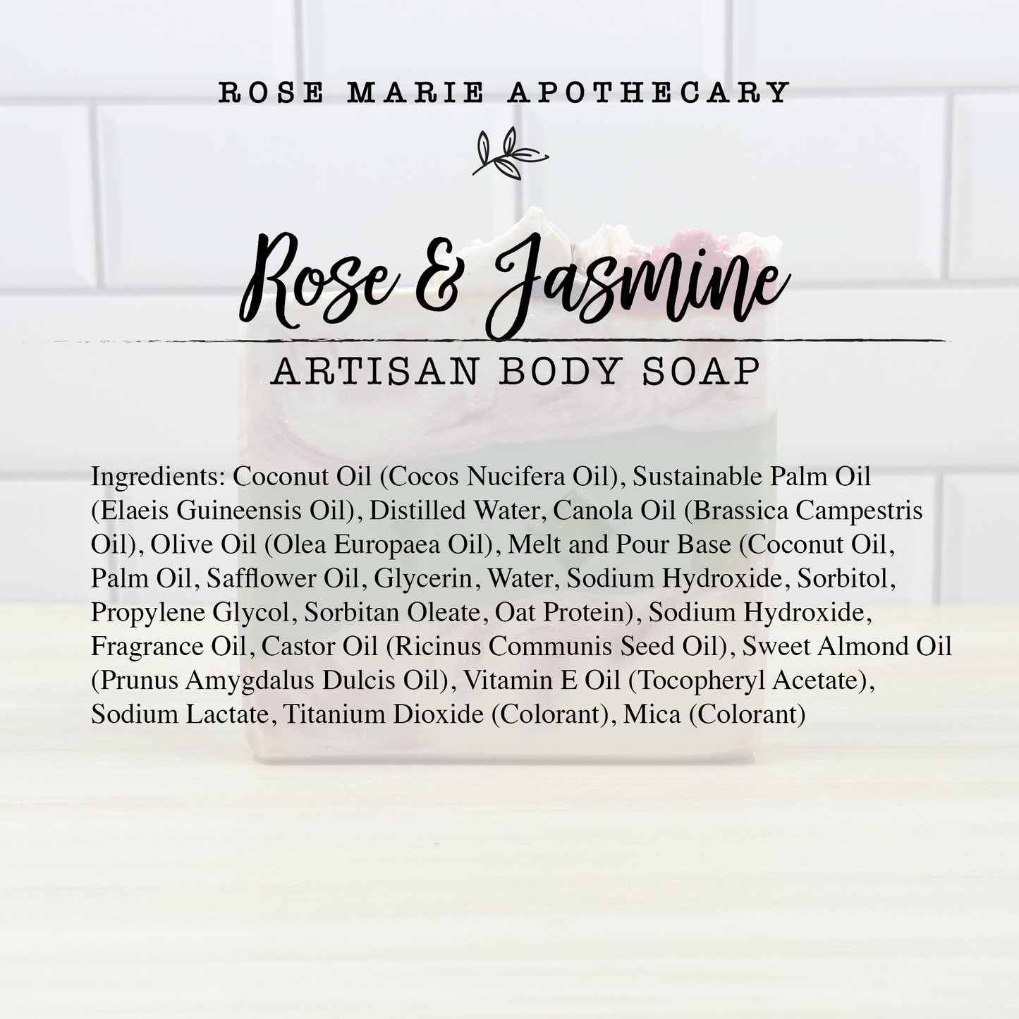 Rose and Jasmine Artisan Body Soap
